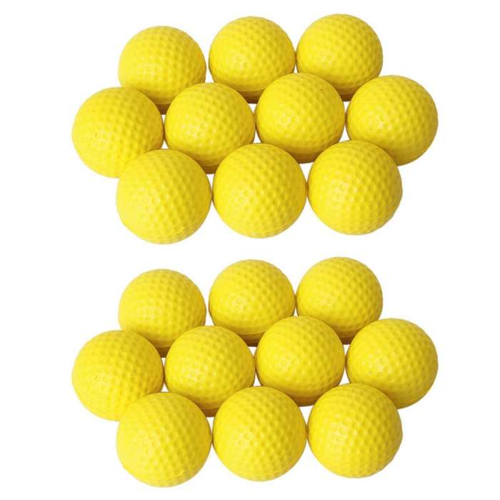 10pcs Yellow Soft Elastic Indoor Practice Pu Golf Ball