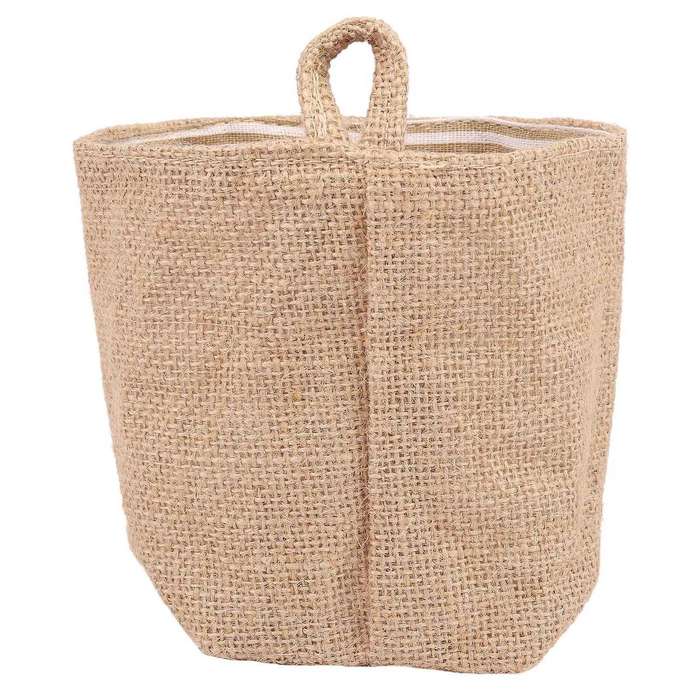 Cotton Linen Flower Pot Hanging Jute Storage Bagyellow Stripes