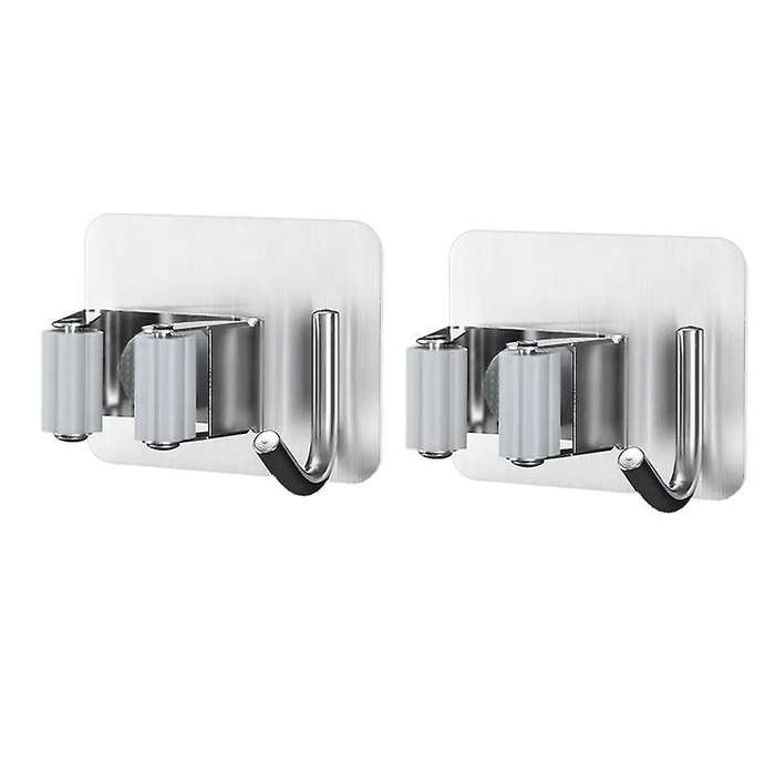 2 Pcs Mop Broom Holder Wall Mount, for Home, Kitchen, Garden
