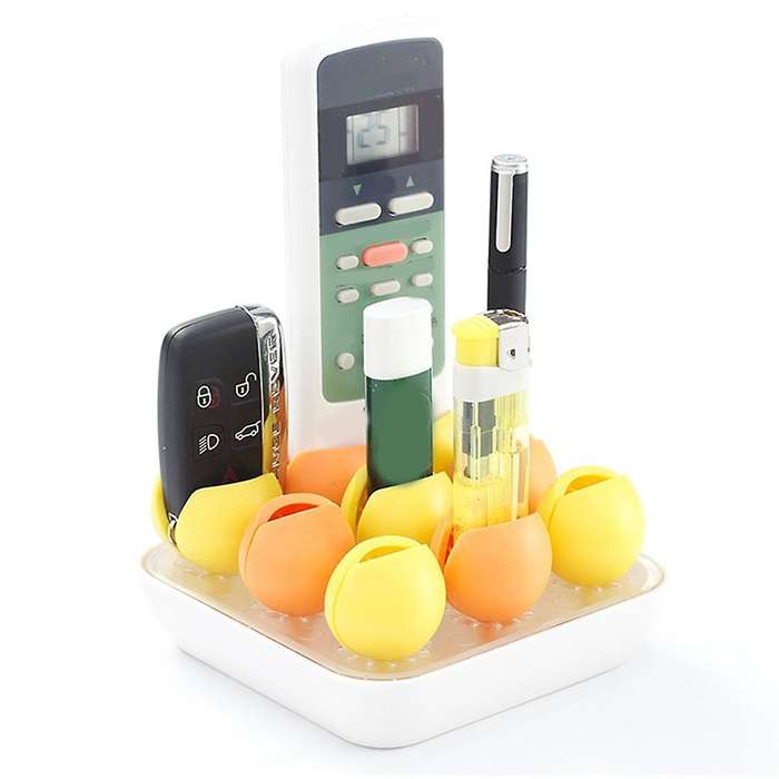 Desktop Storage Box Silicone Transparent Multi-purpose Box Yellow