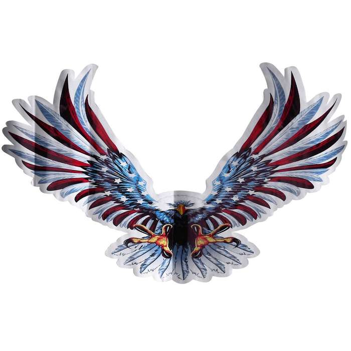 1 Set/4pcs Car Decal Flying Truck Hood Side Eagle Usa Flag Sticker