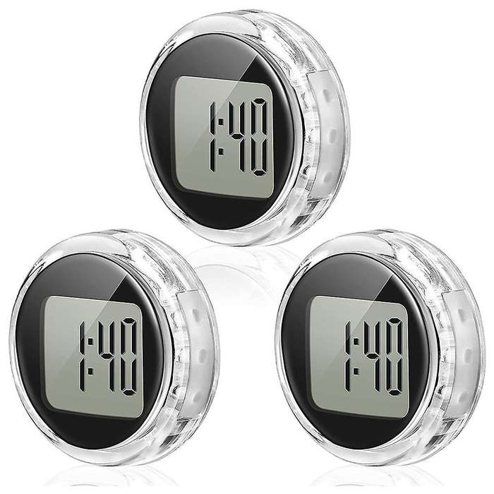 3 Pieces Mini Motorcycle Clocks Waterproof Stick-on Motorbike Clocks
