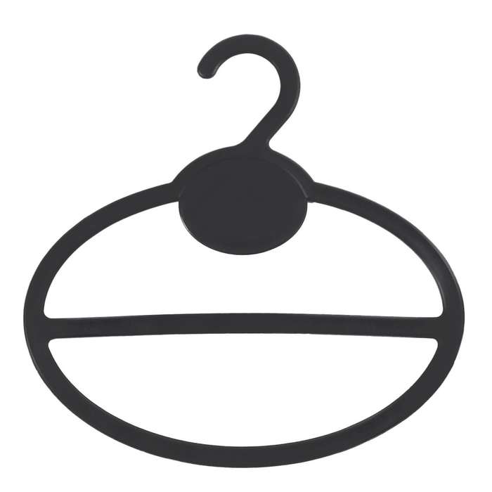 20x Scarf Shawl Oval Plastic Hangers Black 13.5cm12.5cm13.5cmx1.9cm