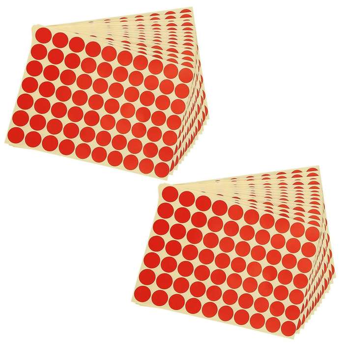 19mm Circles Round Code Stickers Self Adhesive Sticky Labels Red