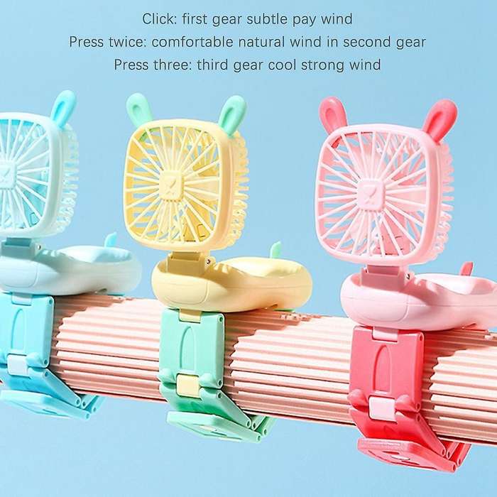 Deformed Animal Watch Fan Mini Cartoon Wrist Charging Usb Fan Pink