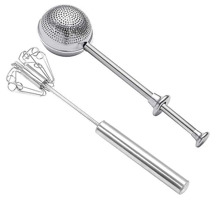 Flour Or Powdered Sugar Stainless Steel Dusting Wands with Whisk