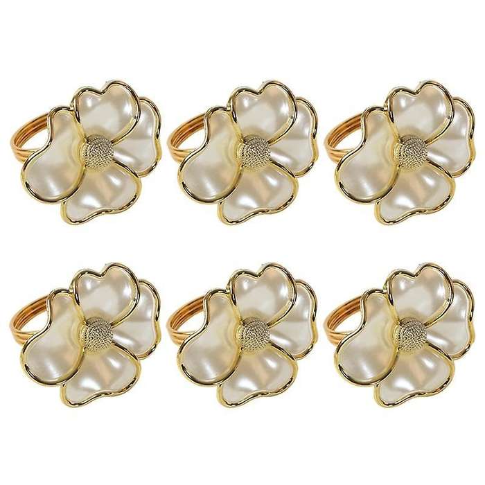 6pcs/lot Fashion Napkin Ring White Flower Napkin Ring