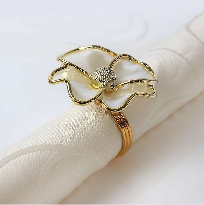 6pcs/lot Fashion Napkin Ring White Flower Napkin Ring