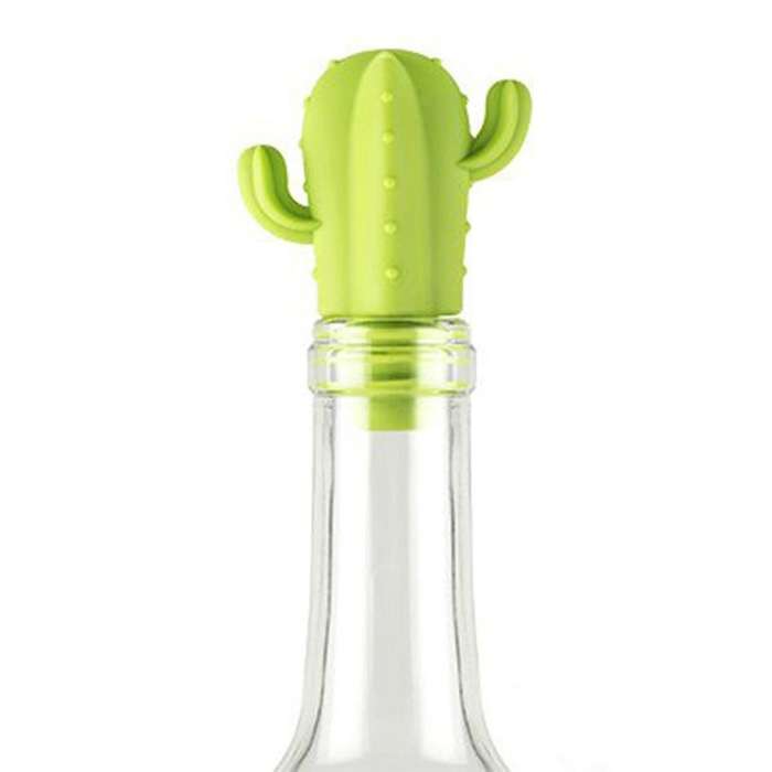 7pc Silicone Cactus Party Wine Glass Marker Labels Tag Bottle Stopper