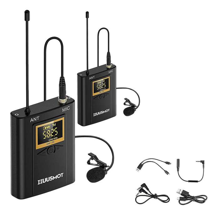 Wireless Lavalier Microphone for Iphone, Dslr Camera, Video Recording