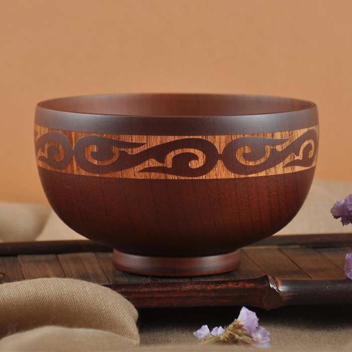 Mongolian Style Wooden Bowl Natural Wood Kids Wood Bowl Tableware