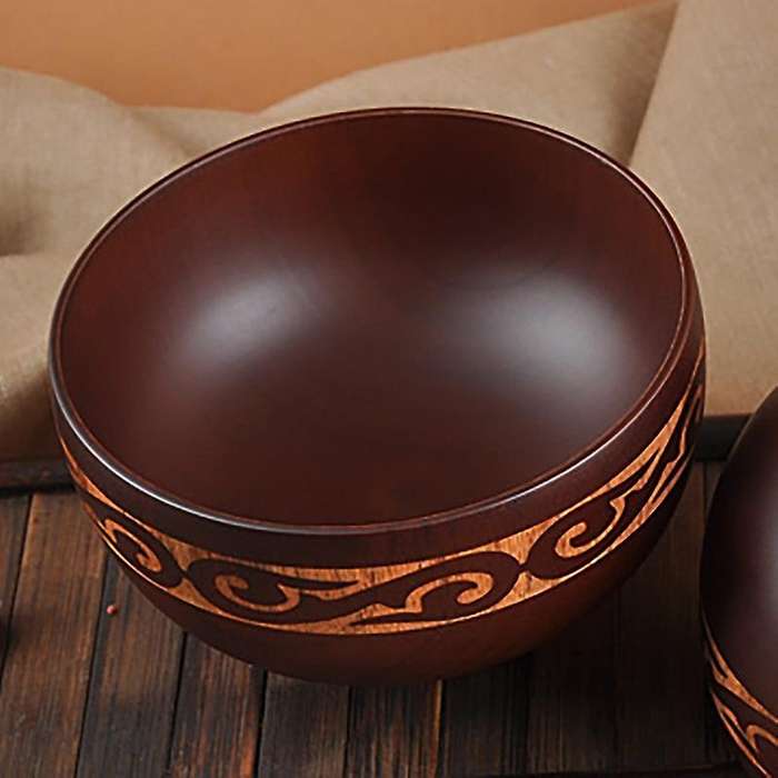 Mongolian Style Wooden Bowl Natural Wood Kids Wood Bowl Tableware