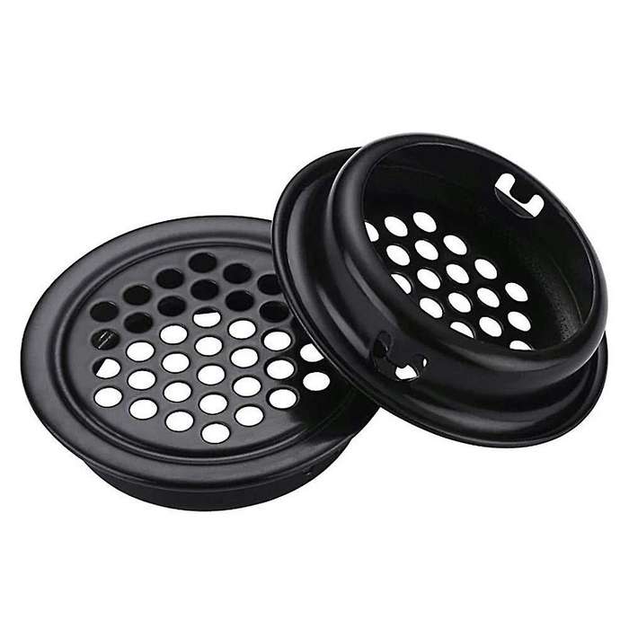 Round Ventilation Grille 35mm 30 Pieces Black for Cabinet Wardrobe