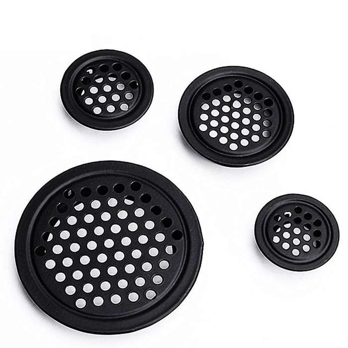 Round Ventilation Grille 35mm 30 Pieces Black for Cabinet Wardrobe