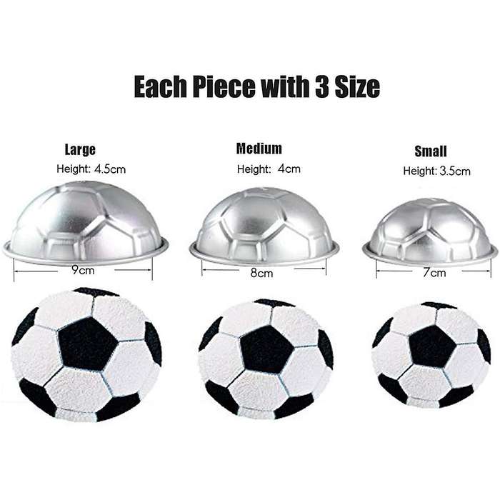 6 Pcs Mini Soccer Ball Cake Pan,aluminum Cupcake Baking Pans