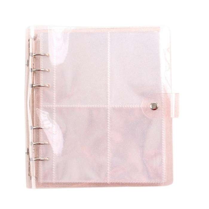 6 Holes Loose-ring Binder with 200, 3 Inch Photos Album, Pink