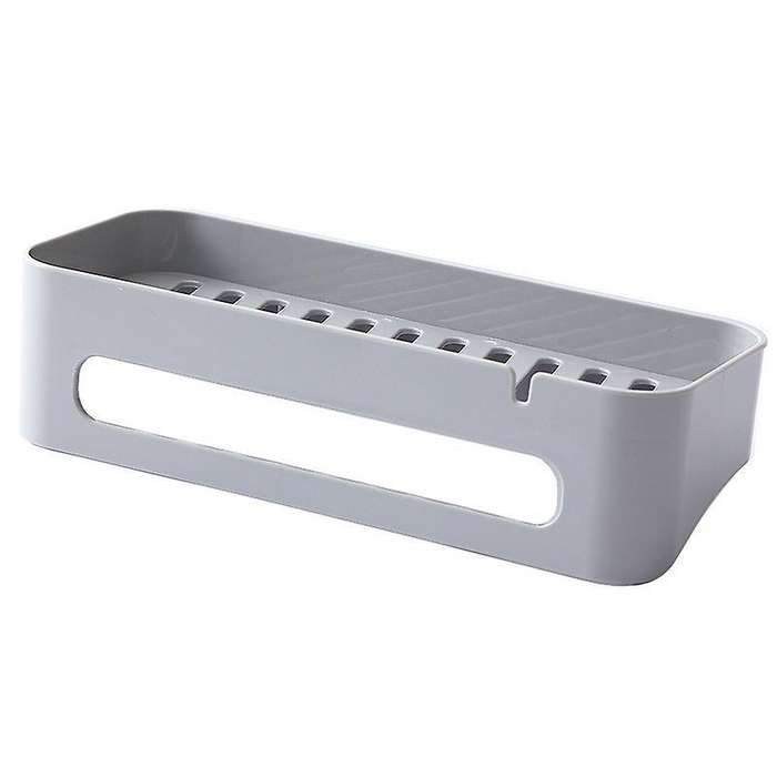 Bathroom Kitchen Storage Shelf Wall Mounted Cosmetics Holder-gray