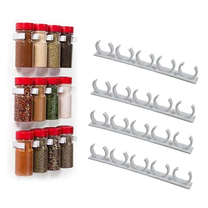 Kitchen Spice Jar Rack Wall-mounted Adhesive Seasoning Bottles Holder