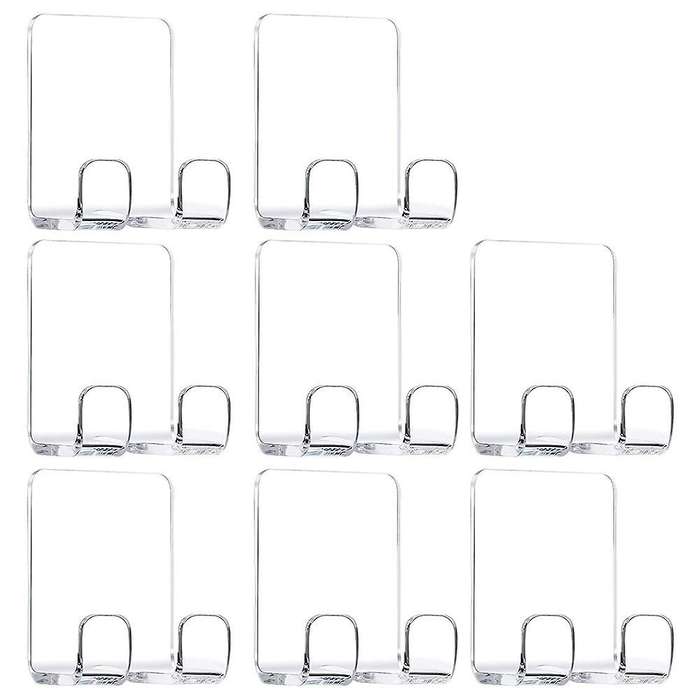 8 Pieces Acrylic Self Adhesive Hooks for Bathroom Kitchen (clear)