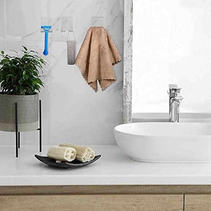 8 Pieces Acrylic Self Adhesive Hooks for Bathroom Kitchen (clear)