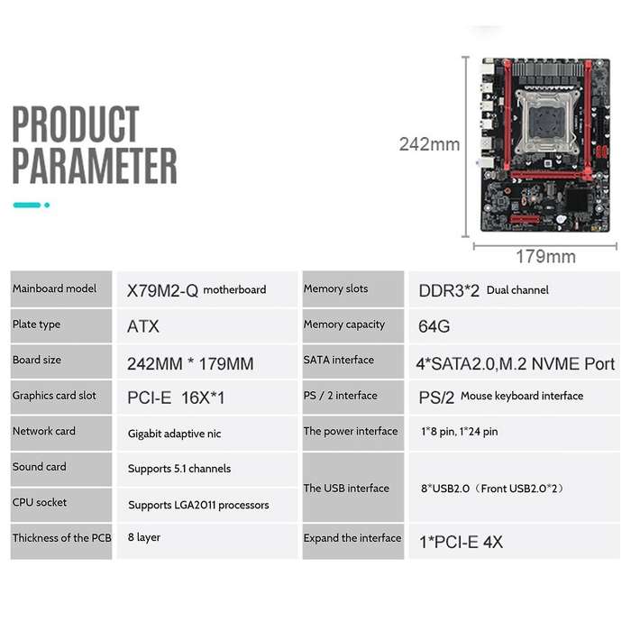 X79m-q Motherboard Support for Intel Xeon Lga2011 V1/v2 Processors