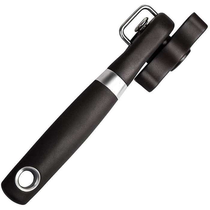 Can Opener Handheld, No Sharp Edges with Soft Grips, Stainless Steel