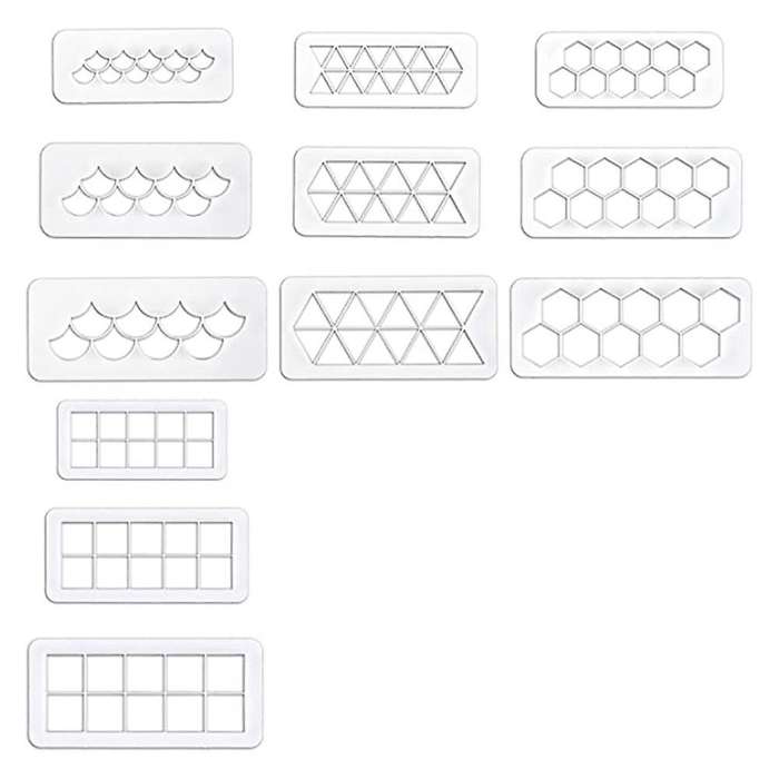 12pcs Cake Fondant Cutter Cake Decorating Border Decorating Tool
