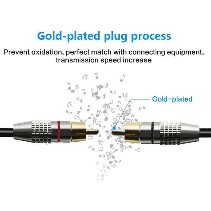 1 Xlr Male to 2 Rca Male Plug Stereo Audio Cable Connector (1.5m)
