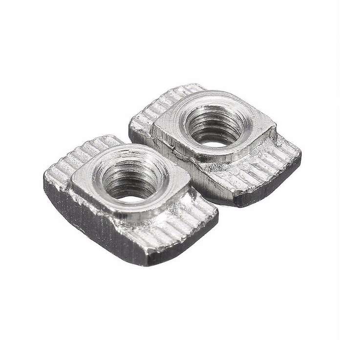 50pcs M4-20 T-nut Thread T Slot Hammer Head Drop In Nut 50pcs Silver