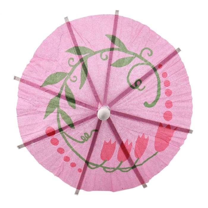 144pcs Color Flower Paper Small Umbrella Sign Fruit Sign