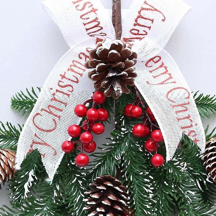 Christmas Garland Rattan Pe Red Fruit Wall Hanging Upside Down
