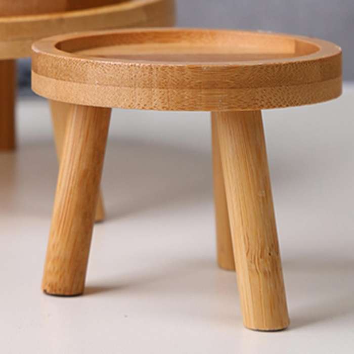 Wooden Plant Stand Flower Pot Base Holder Round for Indoor Outdoor