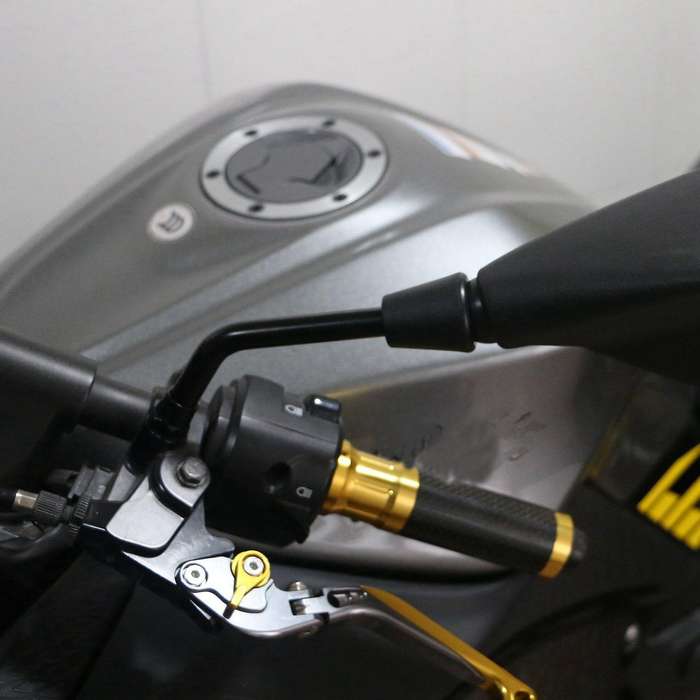 Pair Motorcycle Mirror Extender Risers Universal Adapter M10 Black