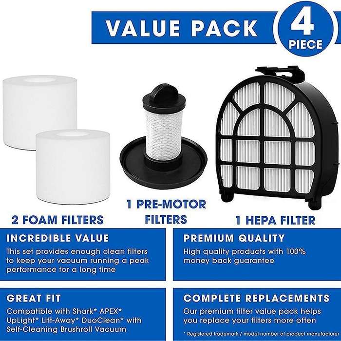 Hepa Filter for Shark Lz600, Lz601,lz602 Apex Uplight Lift-away Duo