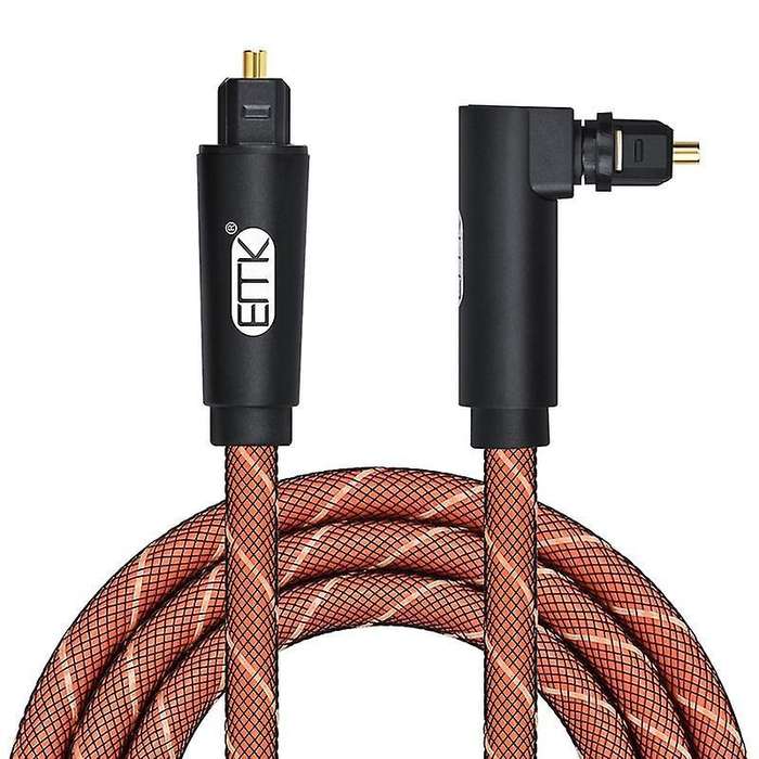 Emk 90 Degree Optical Cable 5.1 Digital Sound Spdif Fiber Toslink 1m