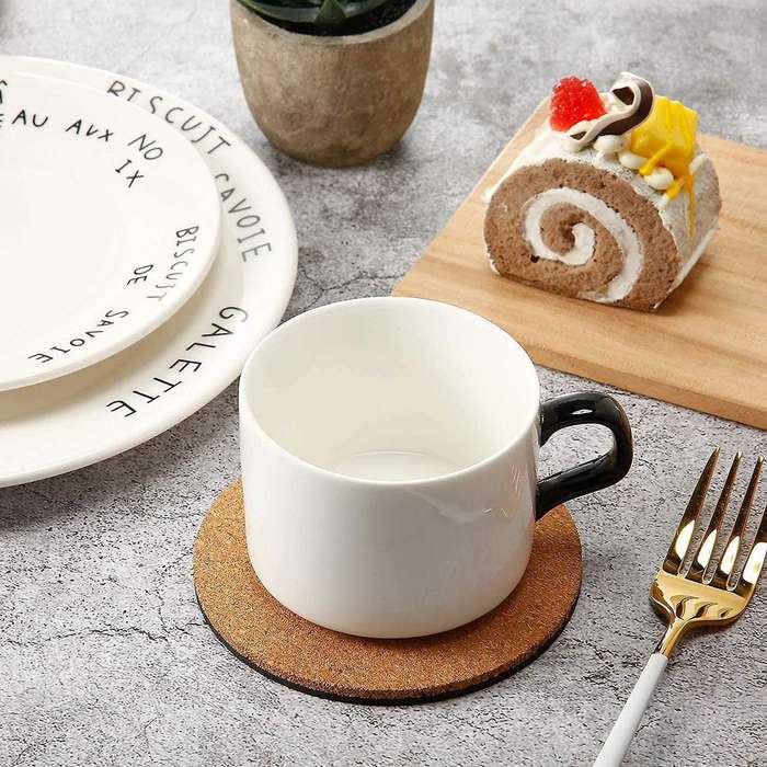 12 Pcs Cork Plant Mat Plastic Plant Mat Round Plate Pad for Garden