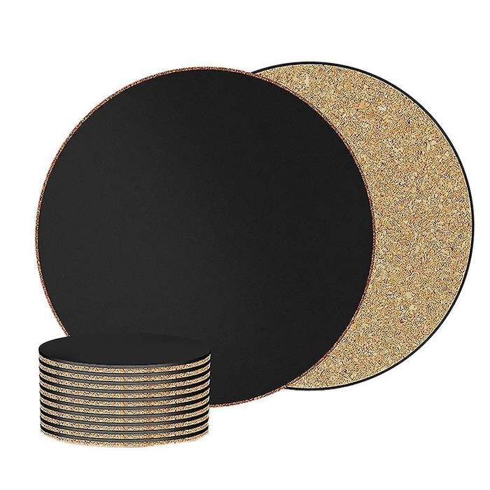 12 Pcs Cork Plant Mat Plastic Plant Mat Round Plate Pad for Garden