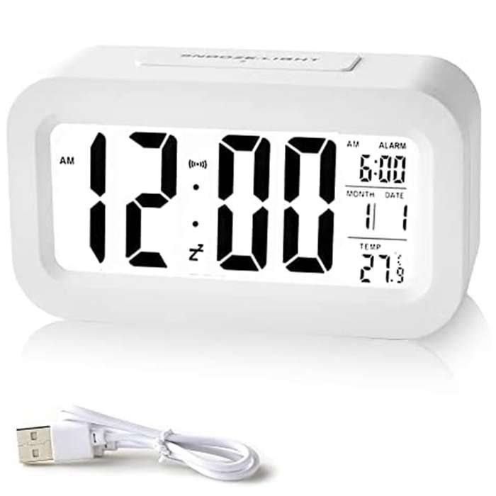 Digital Alarm Clock with Smart Light Sensor and Temperature Indicator