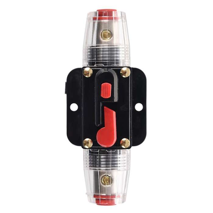 20a Car Audio Inline Circuit Breaker Fuse Holder 12v-24v Black