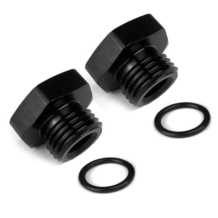 2pcs An6 Thread Plug Fuel Filter Adapter Block Off Cap Male Adapter
