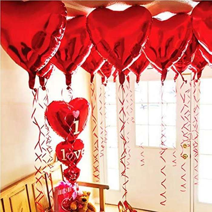 30 Heart Balloons Red Balloons 18 Inches Valentine's Day Decoration