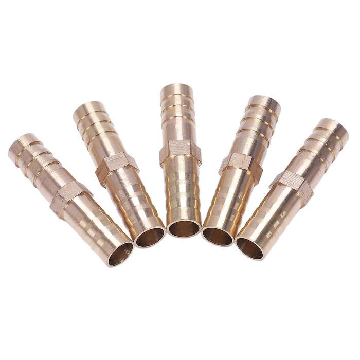 5 Pieces Air Gas 8 Mm Brass Straight Hose Connector