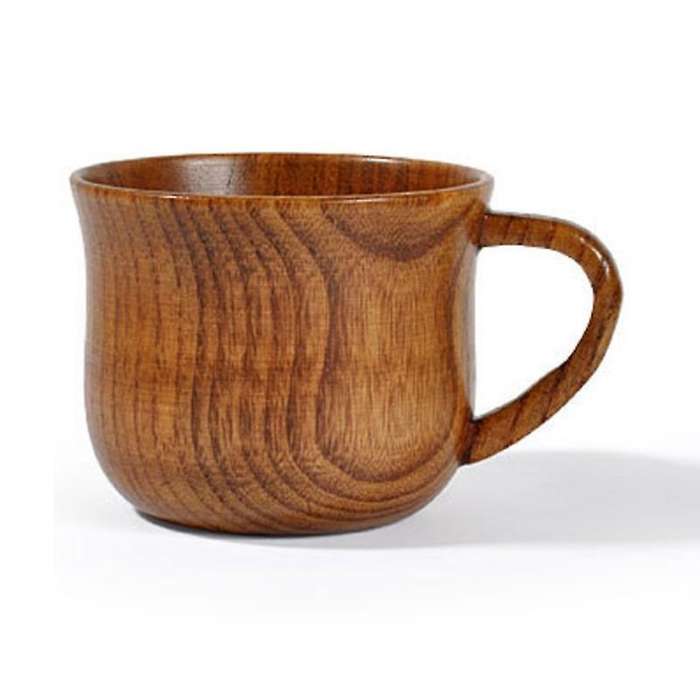 High Quality Natural Solid Wood Teacup, Vintage Handmade Round Wooden