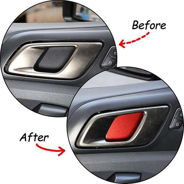 For Ford Ranger 2015+ Aluminum Alloy Car Inner Door Bowl Cover,red