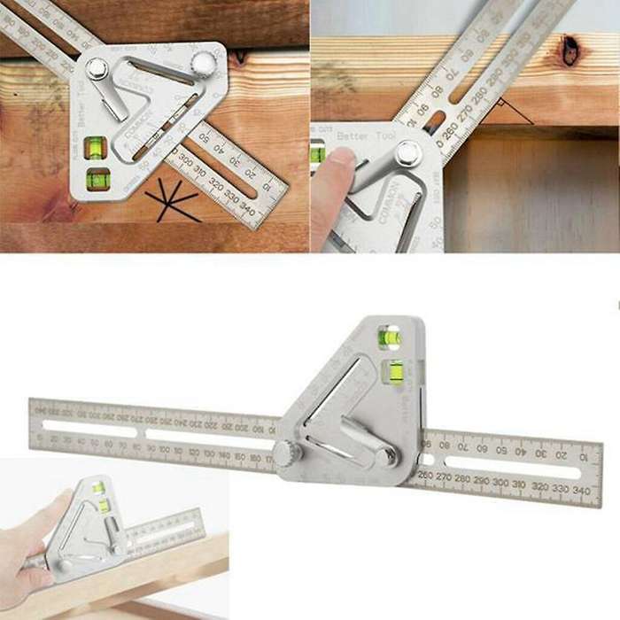 Multi-function Woodworking Ruler Combination Measuring Square Ruler