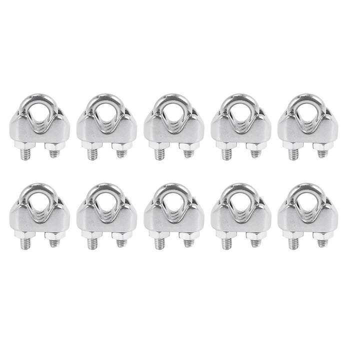 M4 304 Stainless Steel U-shape Bolt Saddle Clamps Cable 10pcs