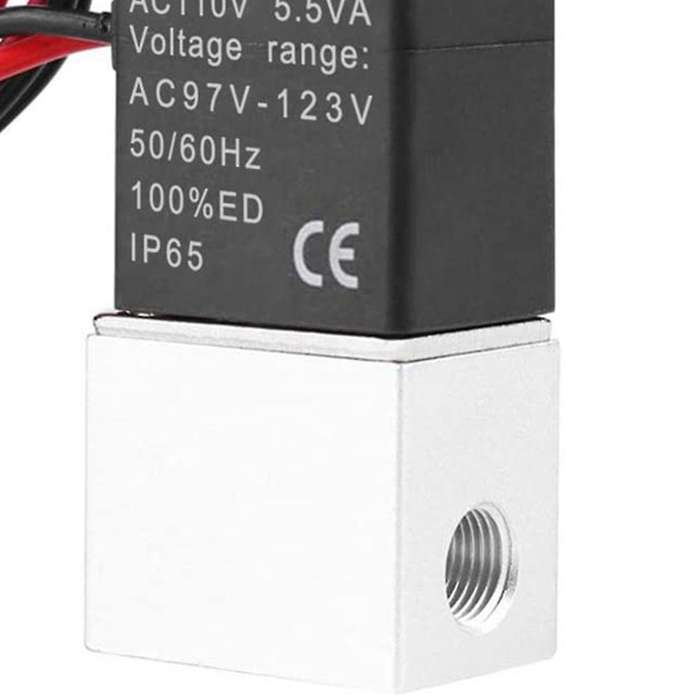 2 Way Normally Closed Ac 110v Electric Solenoid Air Valve 1/4inch Npt