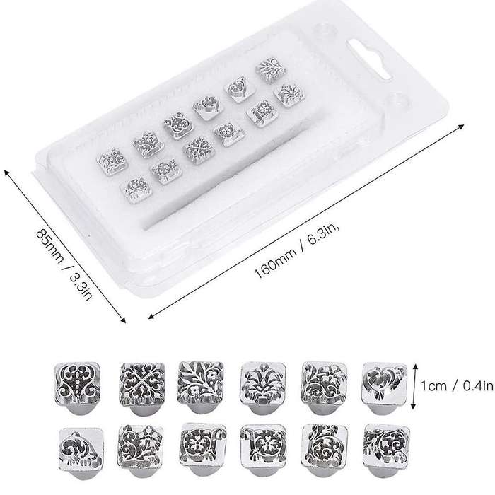12pcs Stamping Punch Tool Tang Dynasty Flower Design Diy