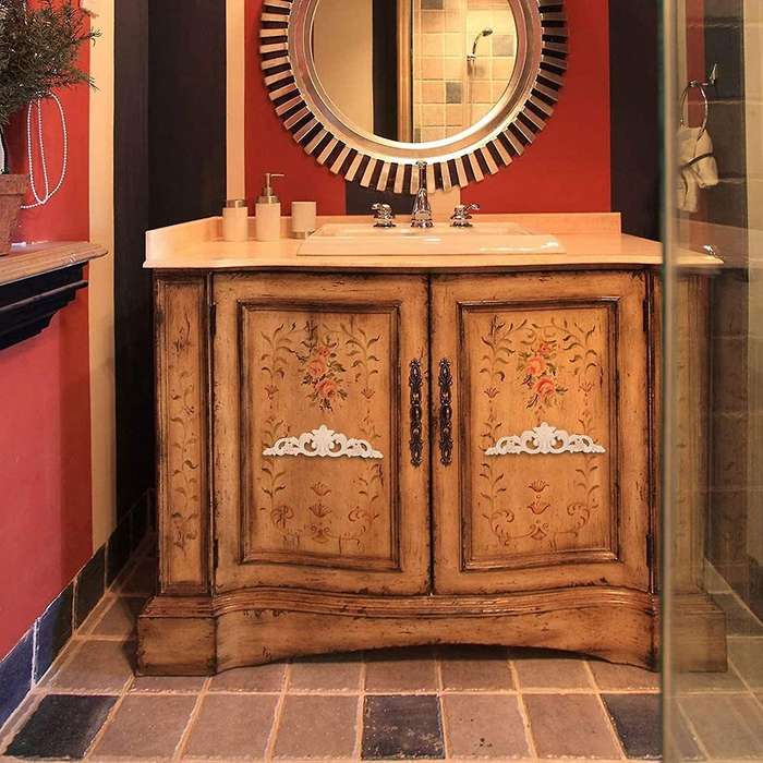 6pcs Onlay Wood Mouldings Wood Applique Wood Decal Carved Unpainted