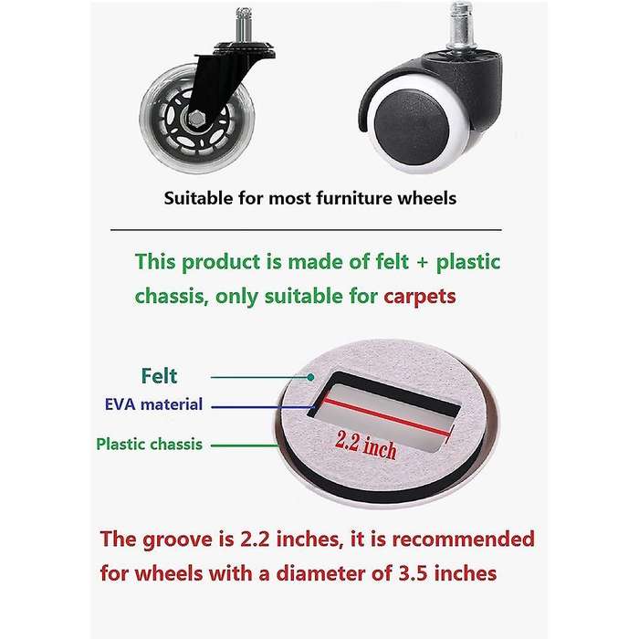 5 Pcs Furniture Wheel Stopper Caster Cup for All Kinds Of Furniture